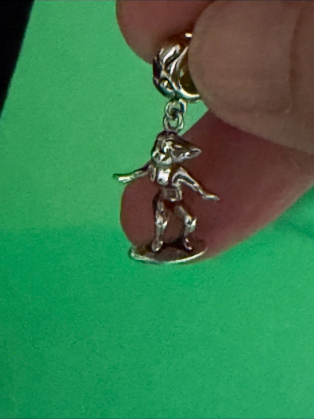 Silver Surfer Girl Charm with Red Bikini